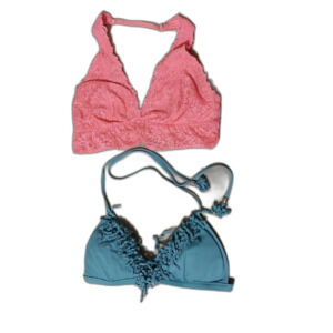 Victoria's Secret tops Womens Small pink lace bralette & green fringe swim top